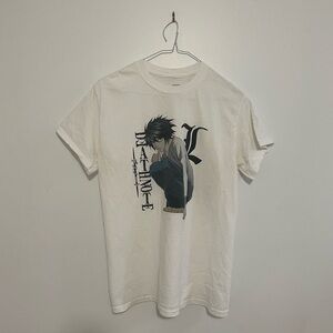 L Deathnote White Graphic T-Shirt
